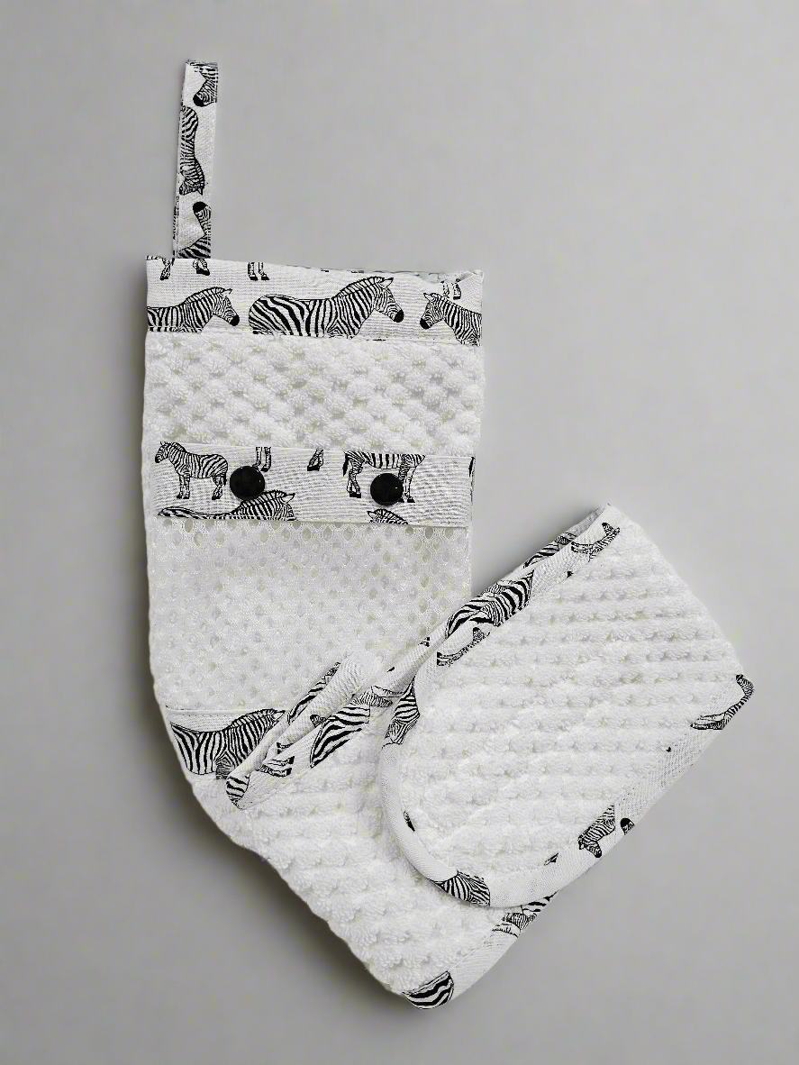 Ens. Gant de bain et bandeau démaquillant