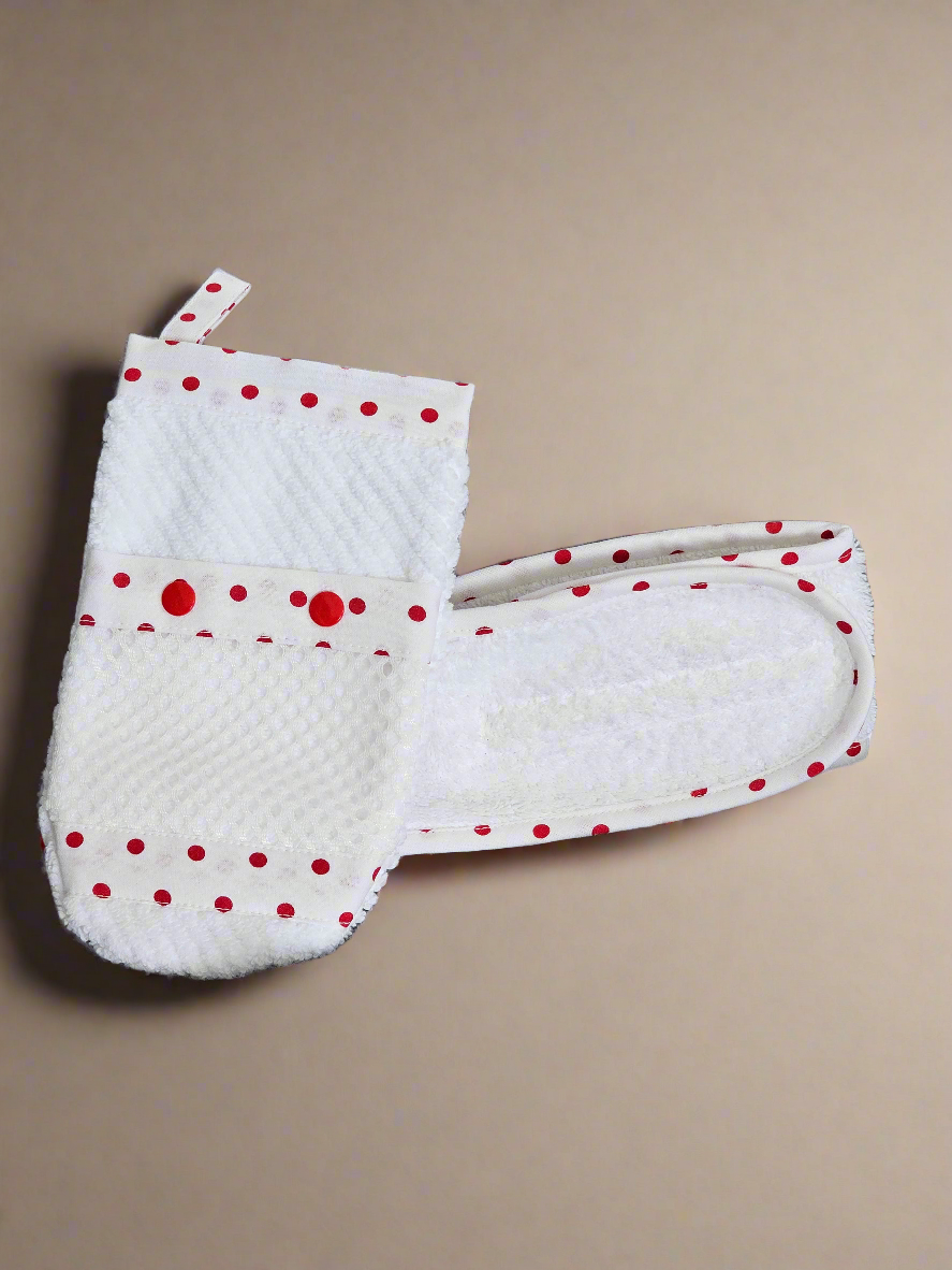 Ens. Gant de bain et bandeau démaquillant