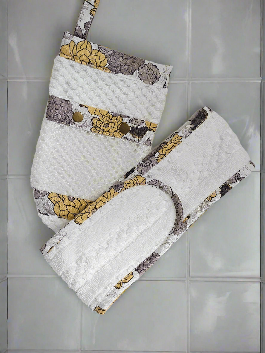 Ens. Gant de bain et bandeau démaquillant