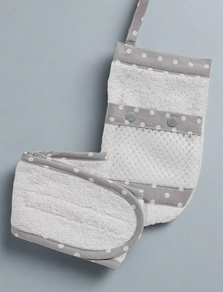 Ens. Gant de bain et bandeau démaquillant