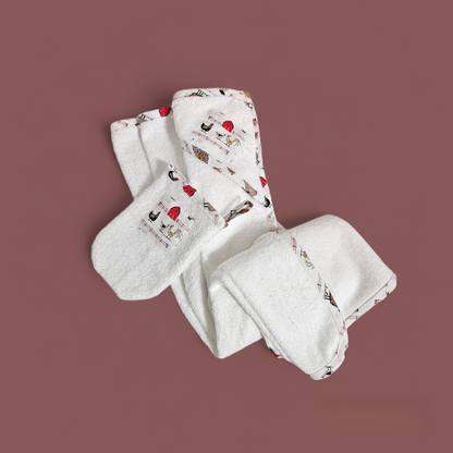 Serviette à capuche et gant de bain pour enfants